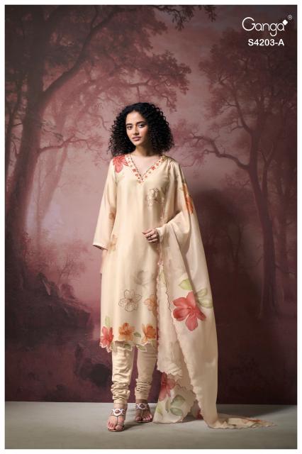 Ganga ekthara 4203 wholesale dress materials market in vijayawada